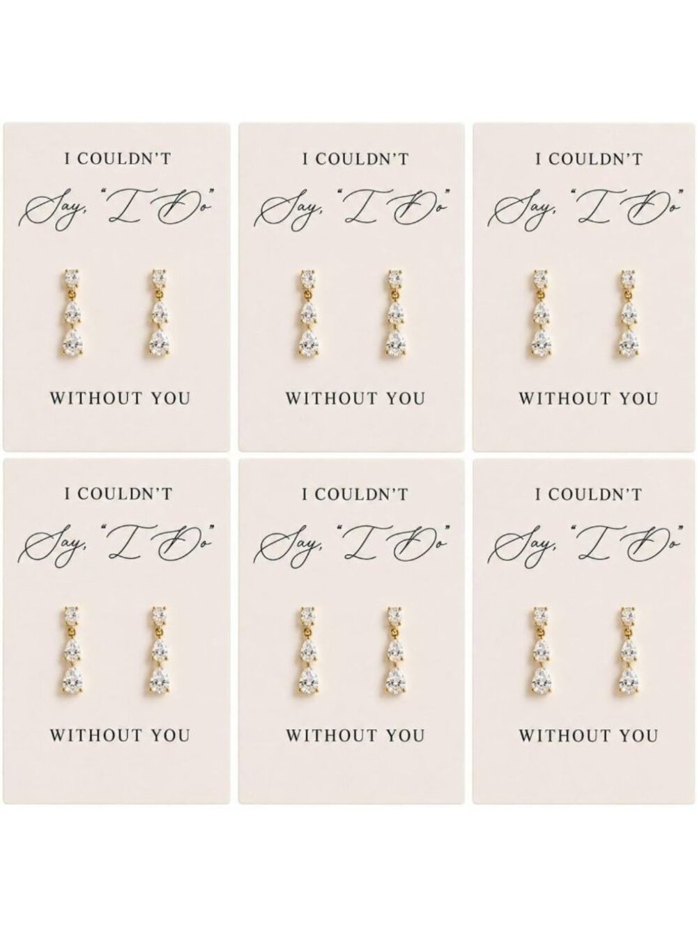 Elegant Gold Bridesmaid Earrings | Wedding Jewelry Gifts for Special Day